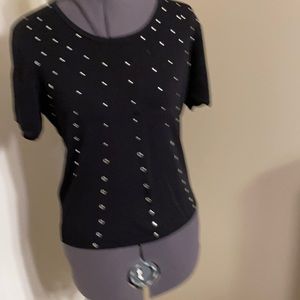 Cardicucci black studded short sleeve sweater.